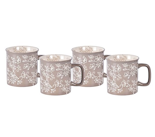 Details about   4 Temptations Floral Tulips 12 Oz Coffee Cups Mugs 
