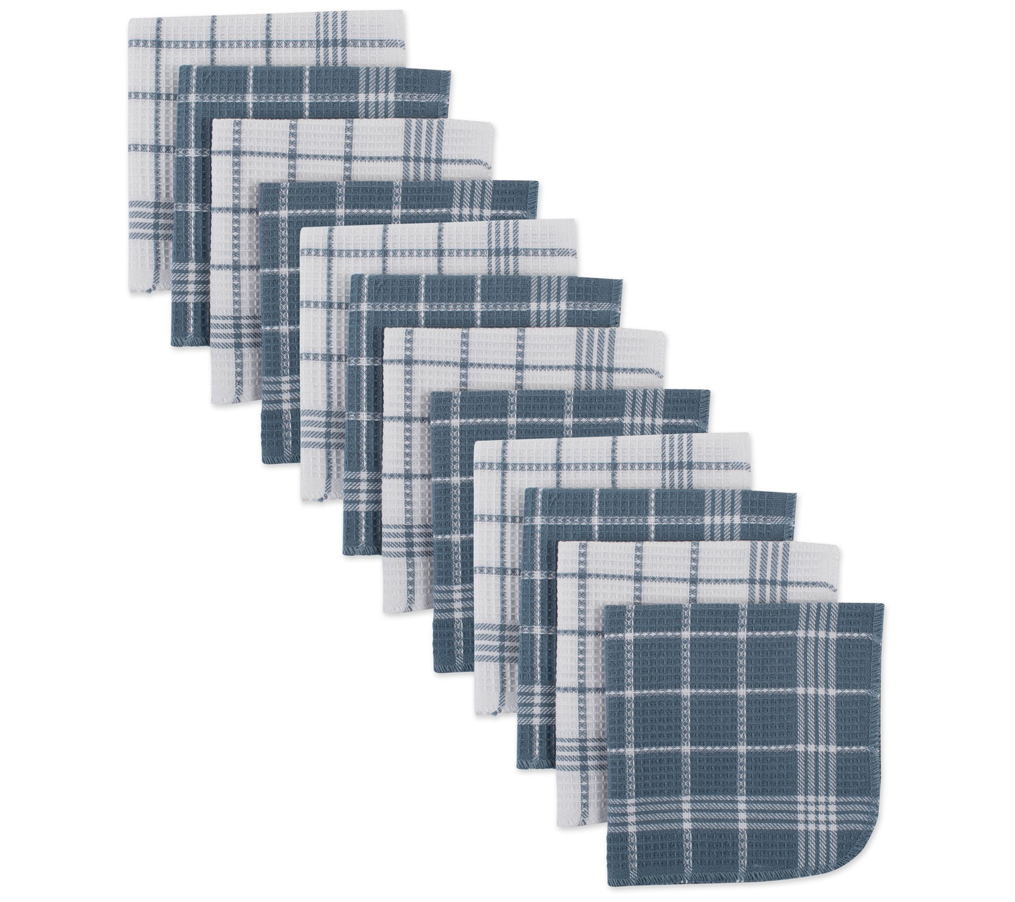 J&M Waffle Weave Set of 12 Dishcloths