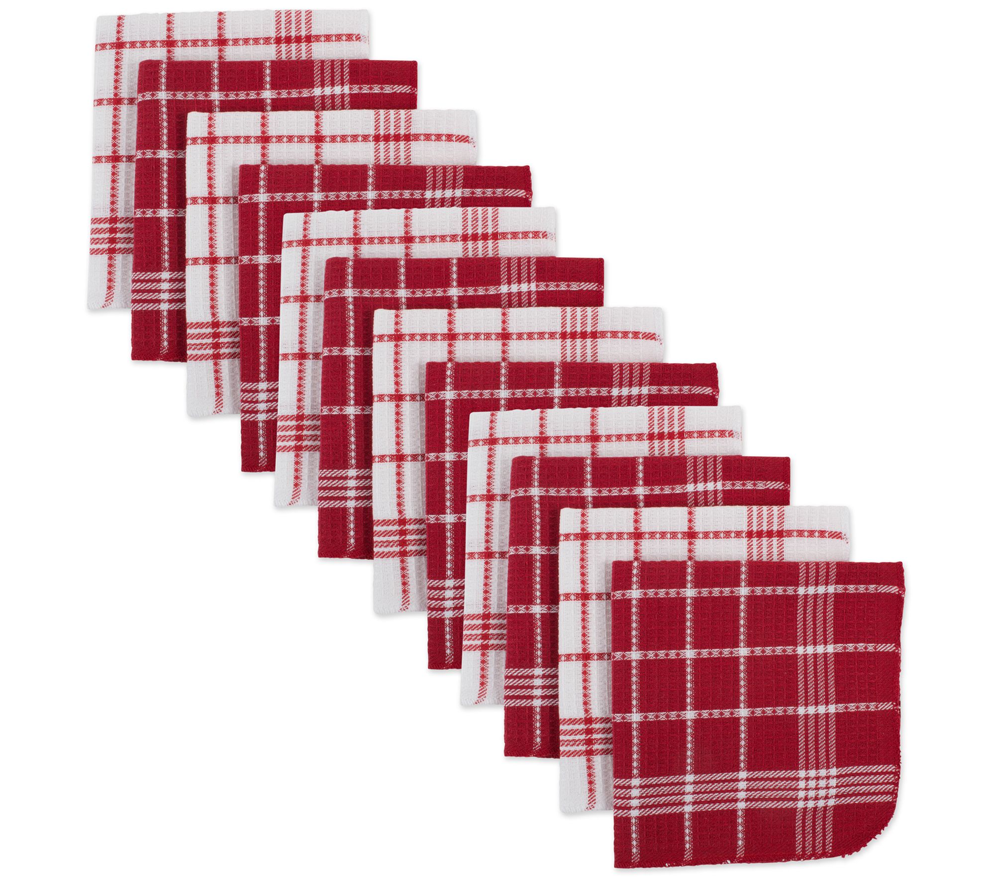 J&M Waffle Weave Set of 12 Dishcloths