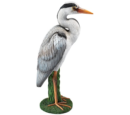 Design Toscano Garden Heron Striped Head Coastal Bird Statue