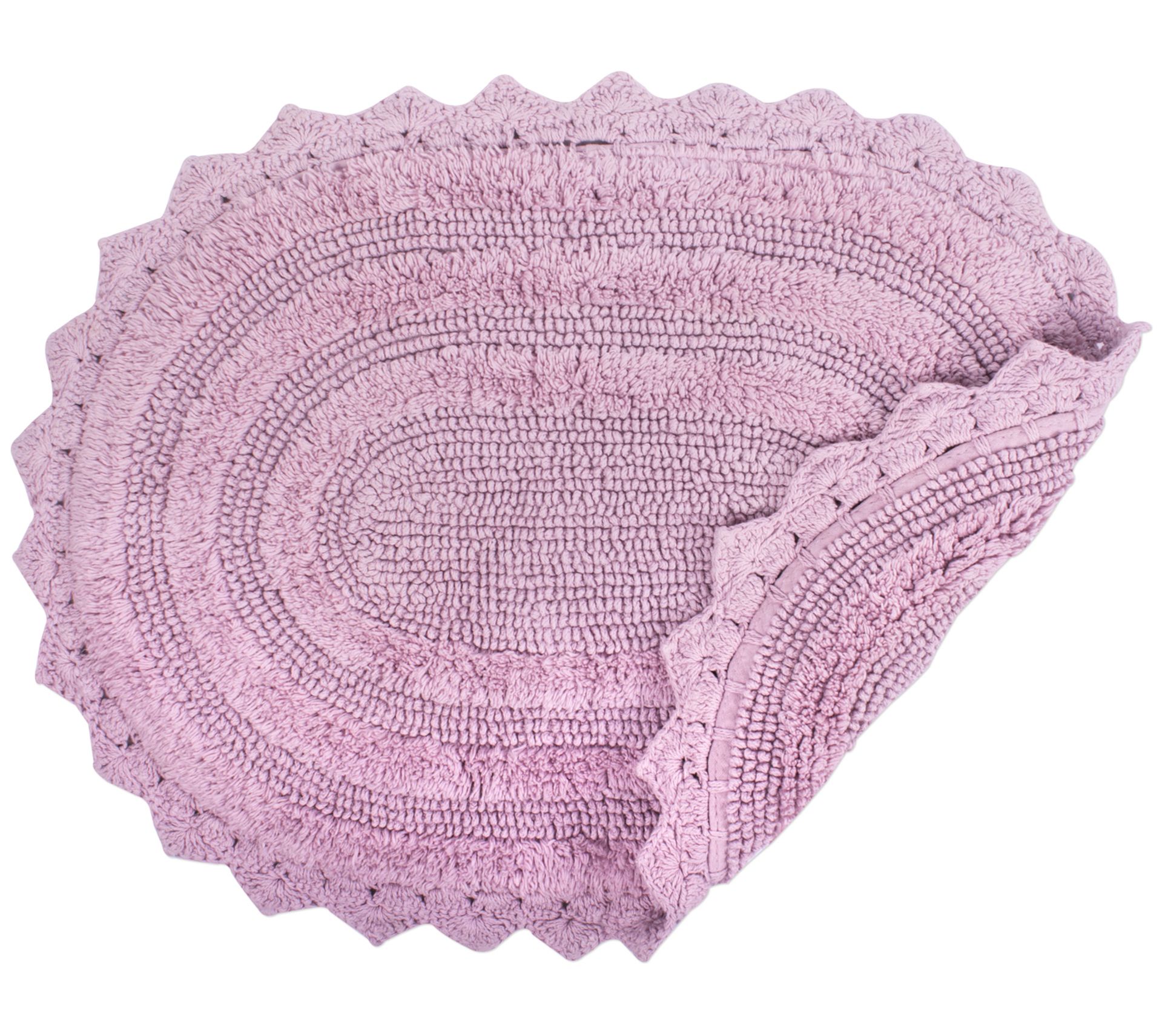 DII Large Oval Crochet Bath Mat/Rug