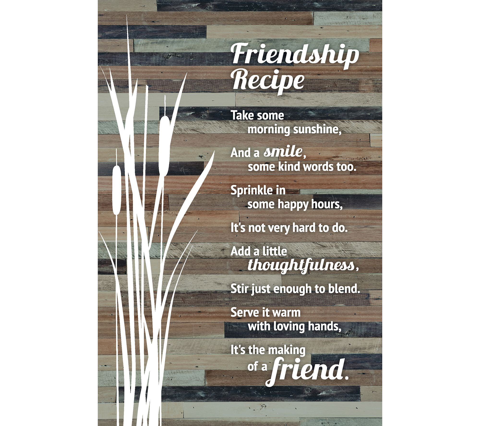 Lela & Ollie Friends Recipe Wood Plaque Easel 6" x 9"