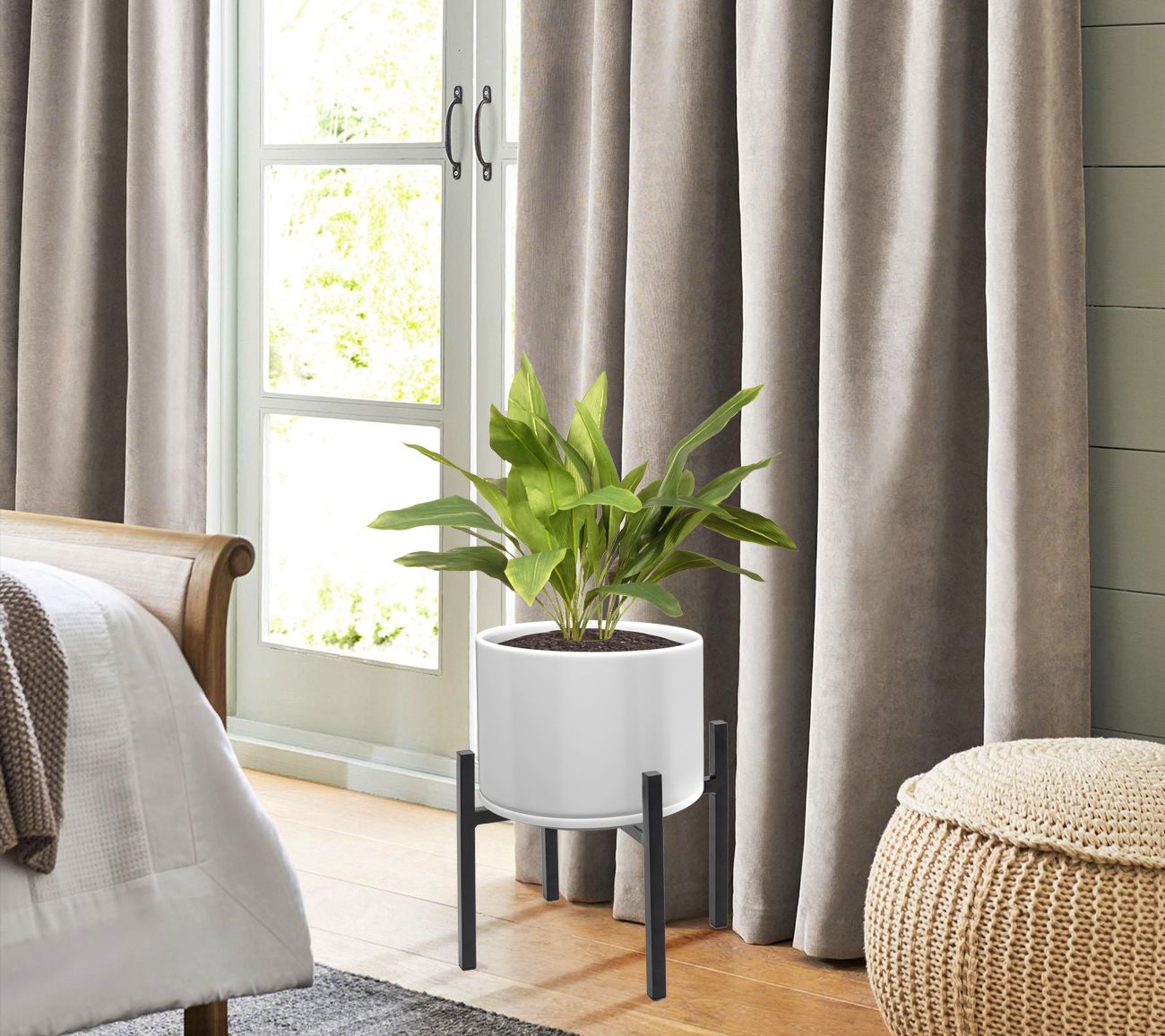 Sorbus Plant Stand Flower Pot Holder Black 14"