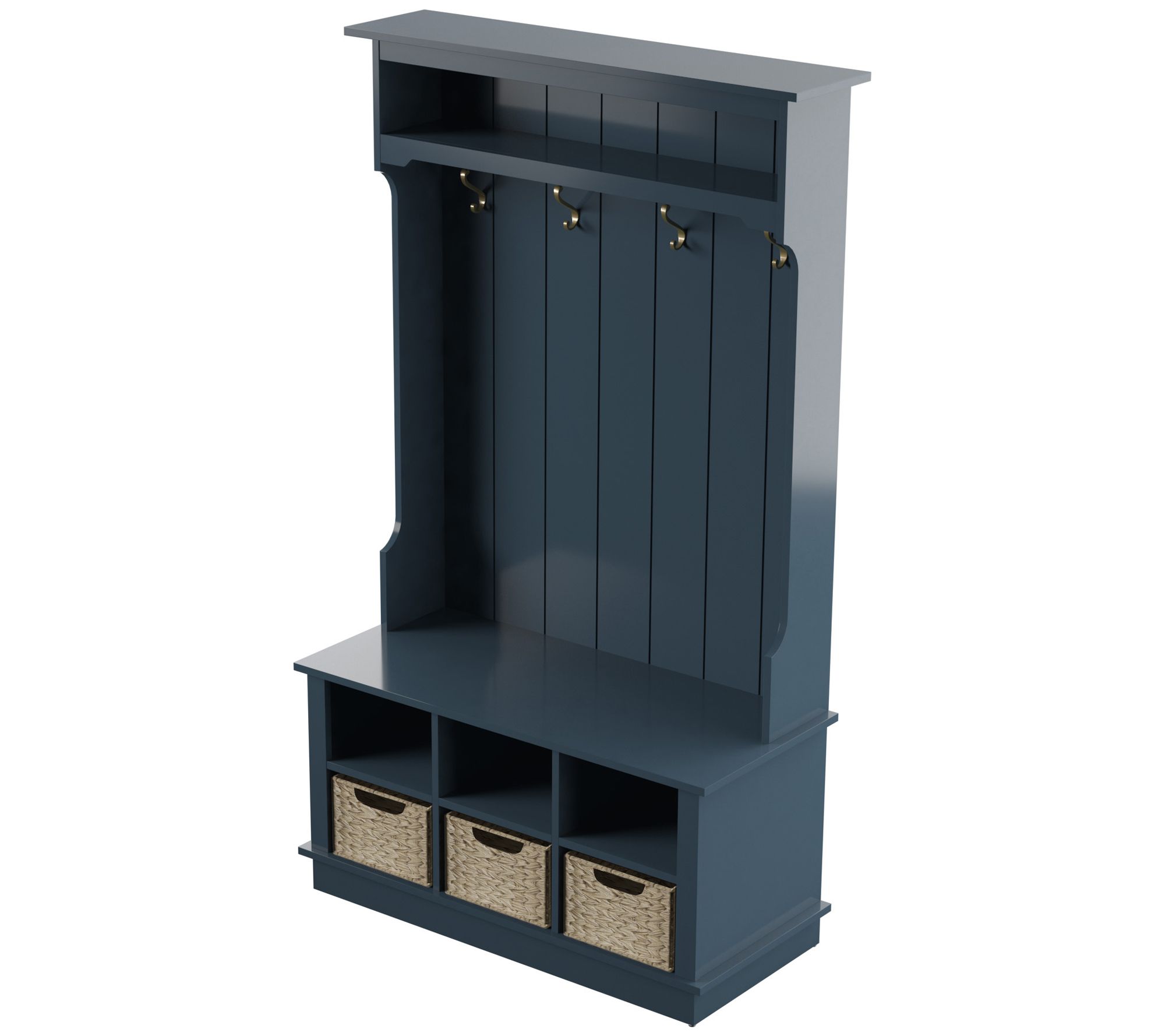 Twin Star Home 40" Entry Storage Tree w 3 WovenBaskets