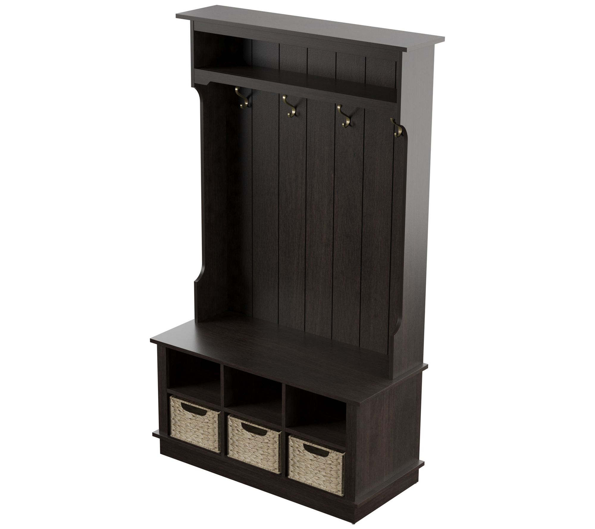 Twin Star Home 40" Entry Storage Tree w 3 WovenBaskets