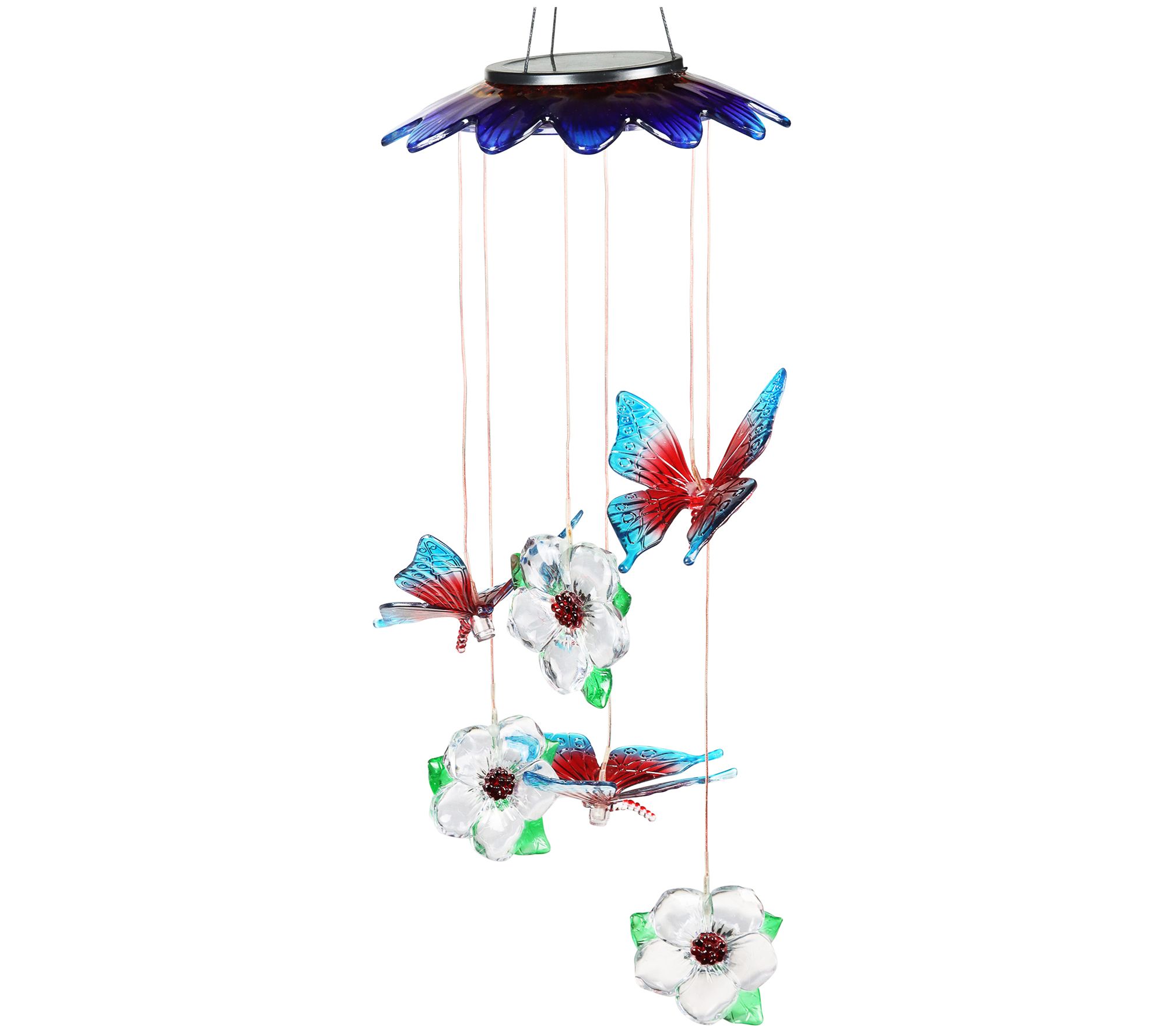 Exhart Solar Color Changing Butterflies and Flowers Mobile