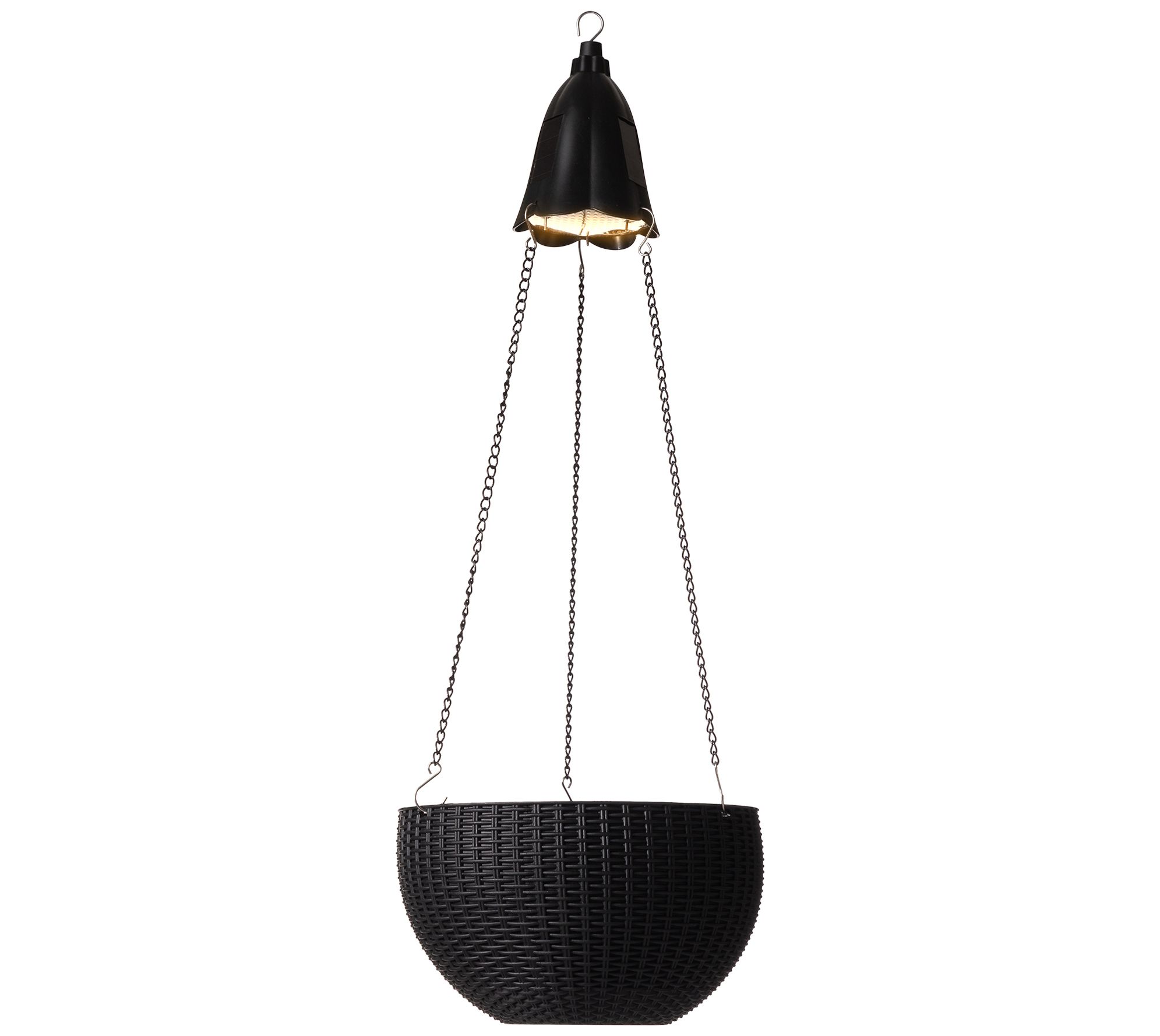 Glitzhome Solar Powered Lighted Hanging PlanterIndoor Outdoor