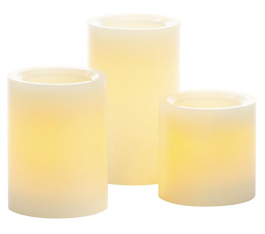 Sterno Home Expressions S/3 Flameless Pillar Candles