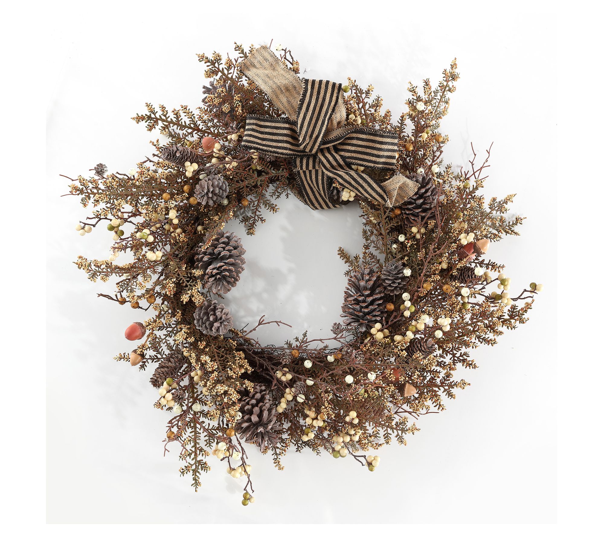 Safavieh Faux 31" Berry & Pine Cone Wreath W/ Bow