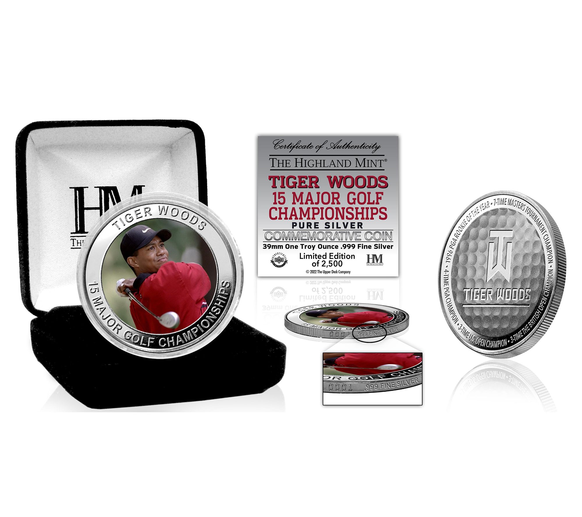 The Highland Mint Tiger Woods Championship Silver Coin