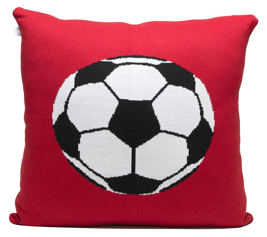 Rian Tricot Cushion - Red Soccer Ball