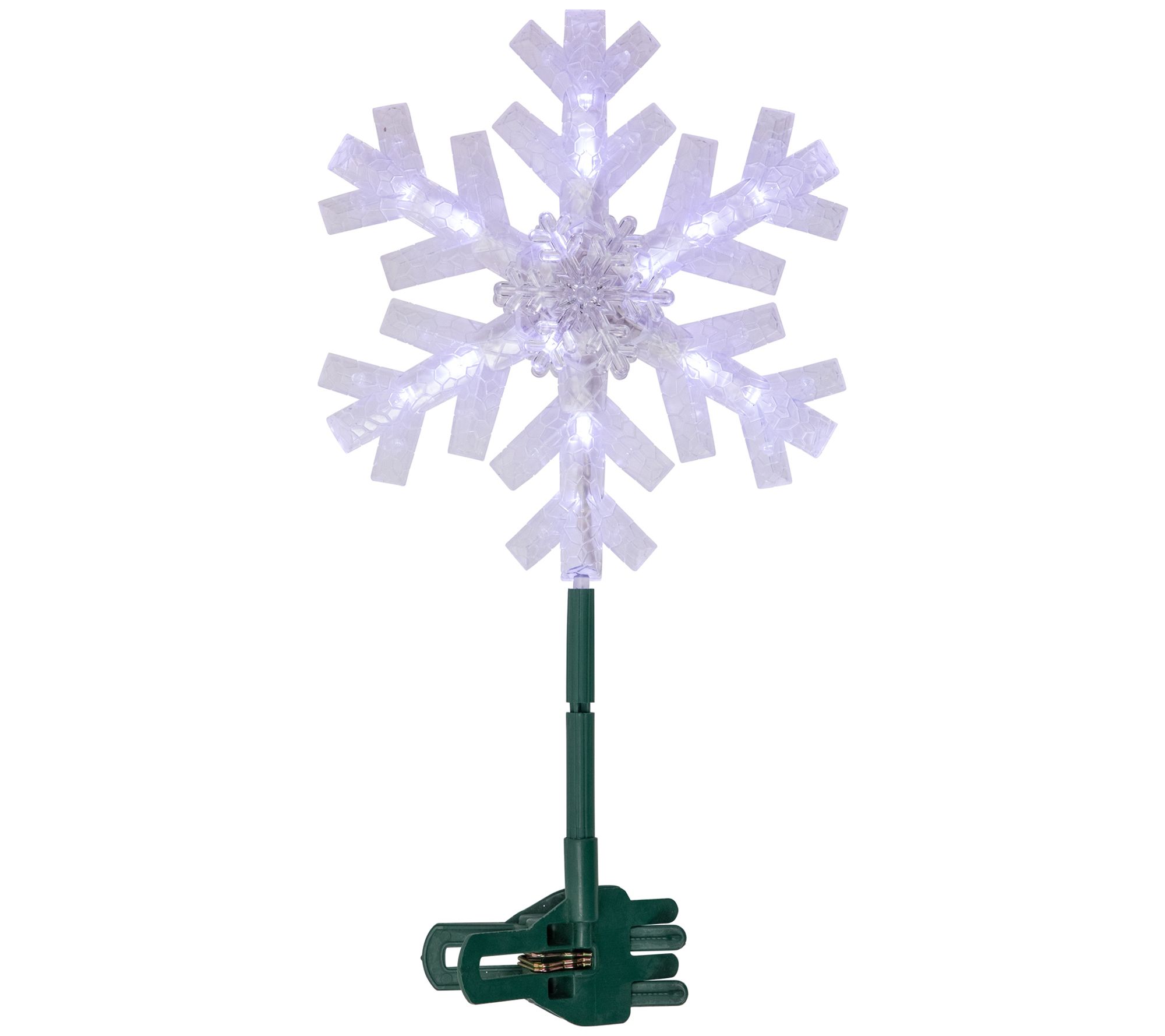 Northlight 14.75" Clip-On Snowflake Tree Topper  White Lights