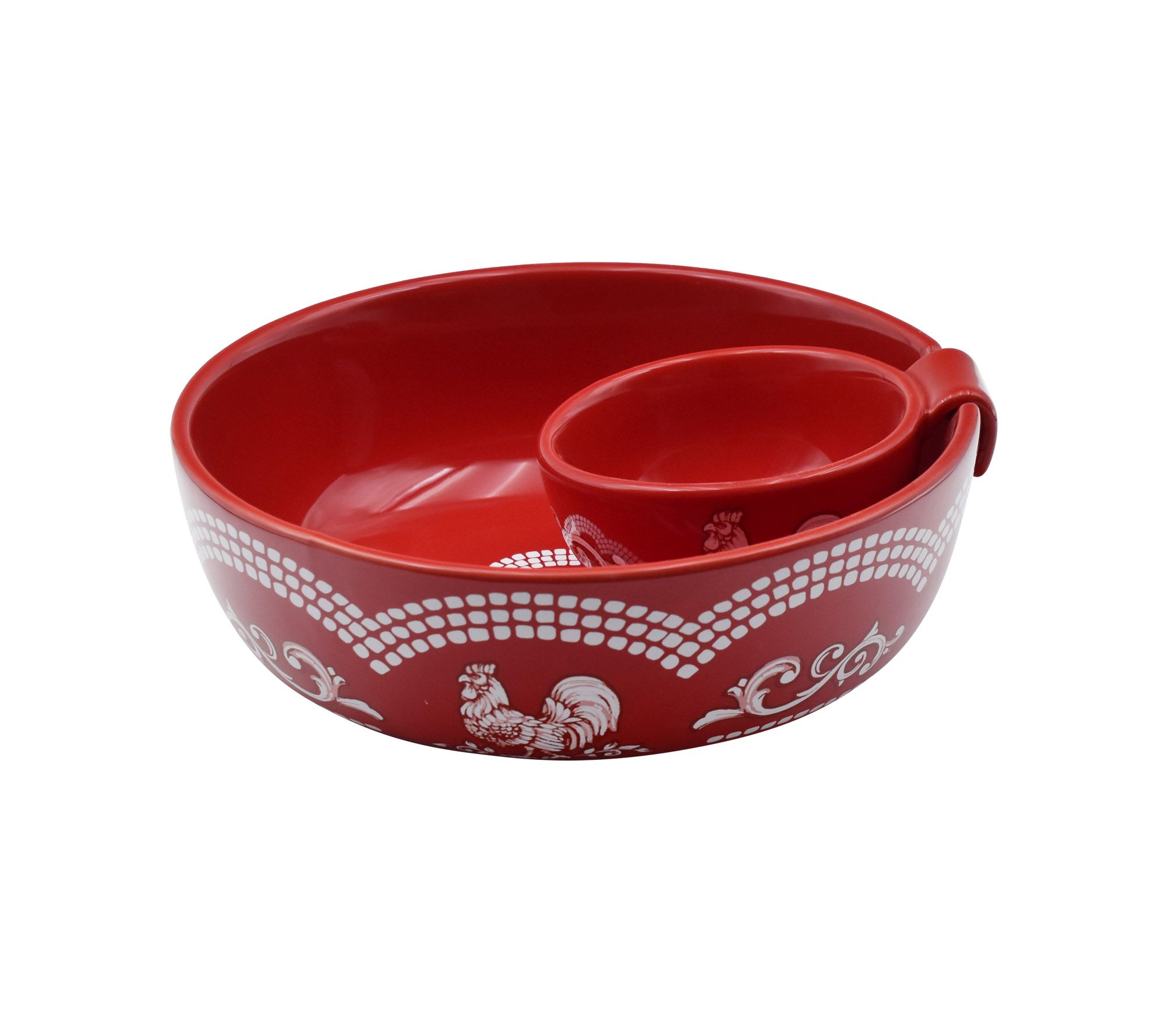 Temp-tations Special Edition Doodle Doo 2-qt Chip and Dip Bowl