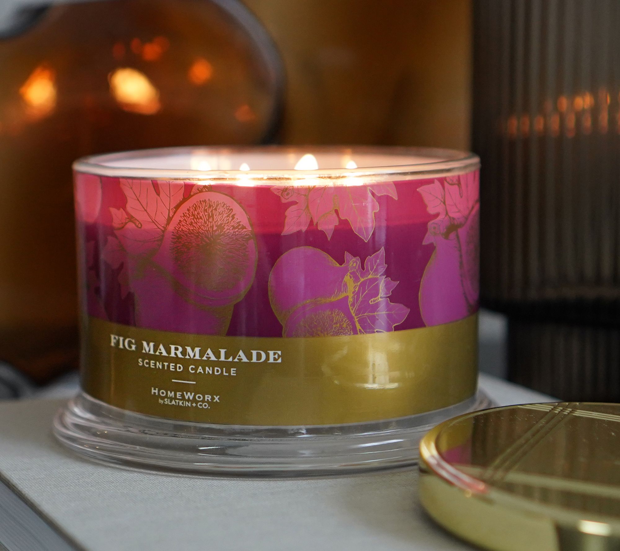 "As Is" HomeWorx by Slatkin & Co. S/2 18oz Fig Candles