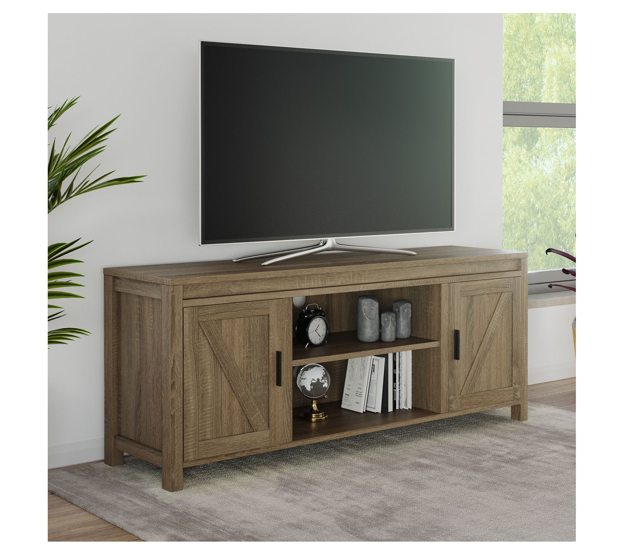 Lavish Home 65" TV Stand 2Door Entertainment Center