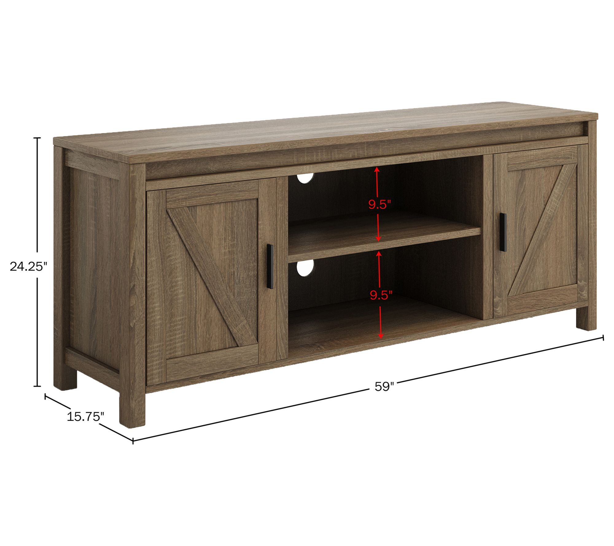 Lavish Home 65" TV Stand 2Door Entertainment Center