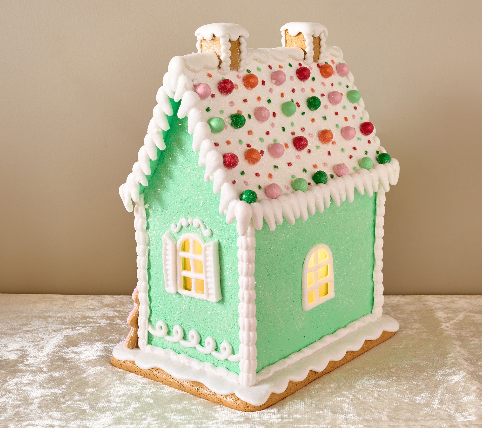 Pastel gingerbread house by Valerie. hot Brand New. Perfect. See Pictures. FREE SHIP