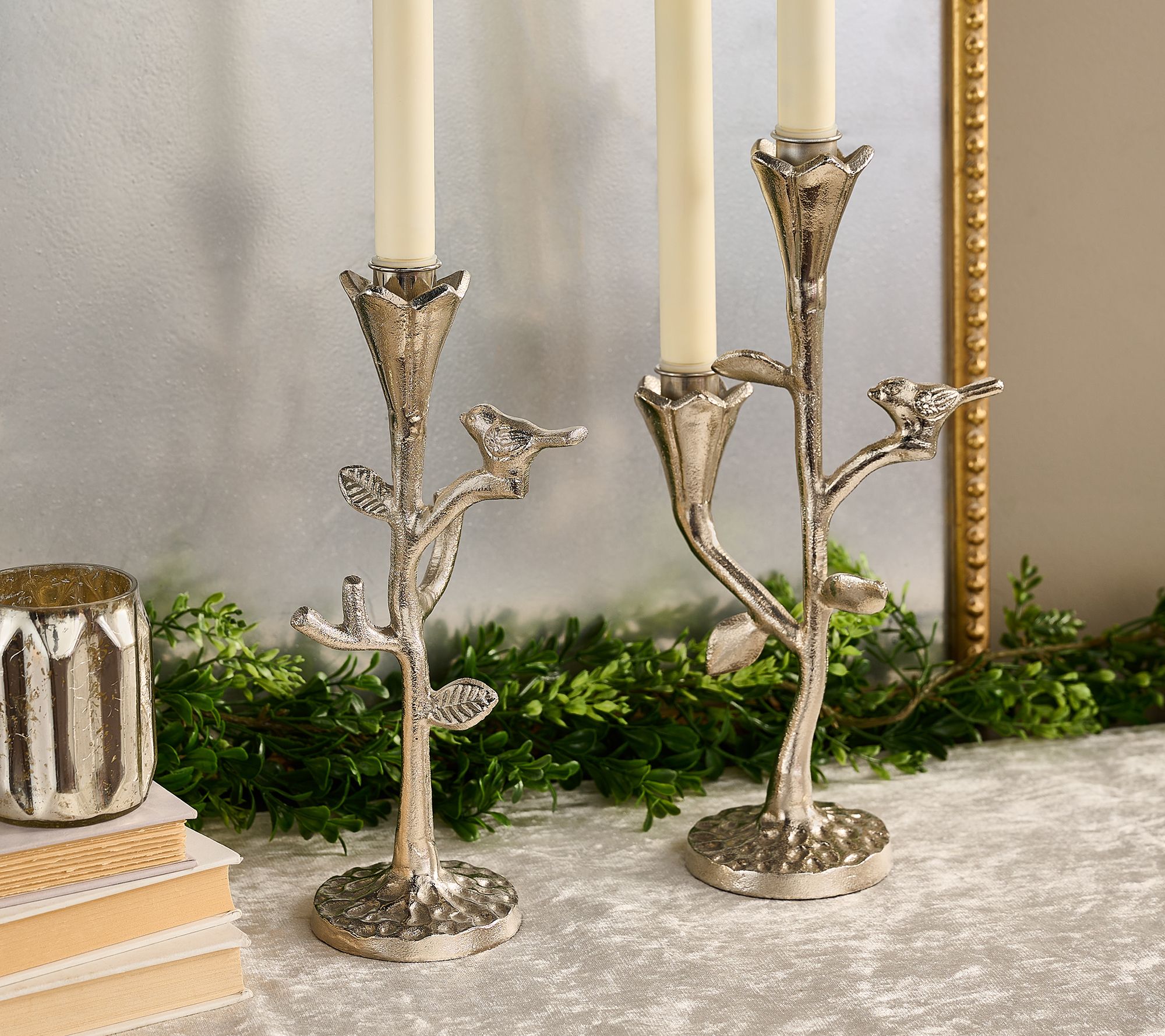 Home Reflections Set of 2 Woodlands Candle Holders