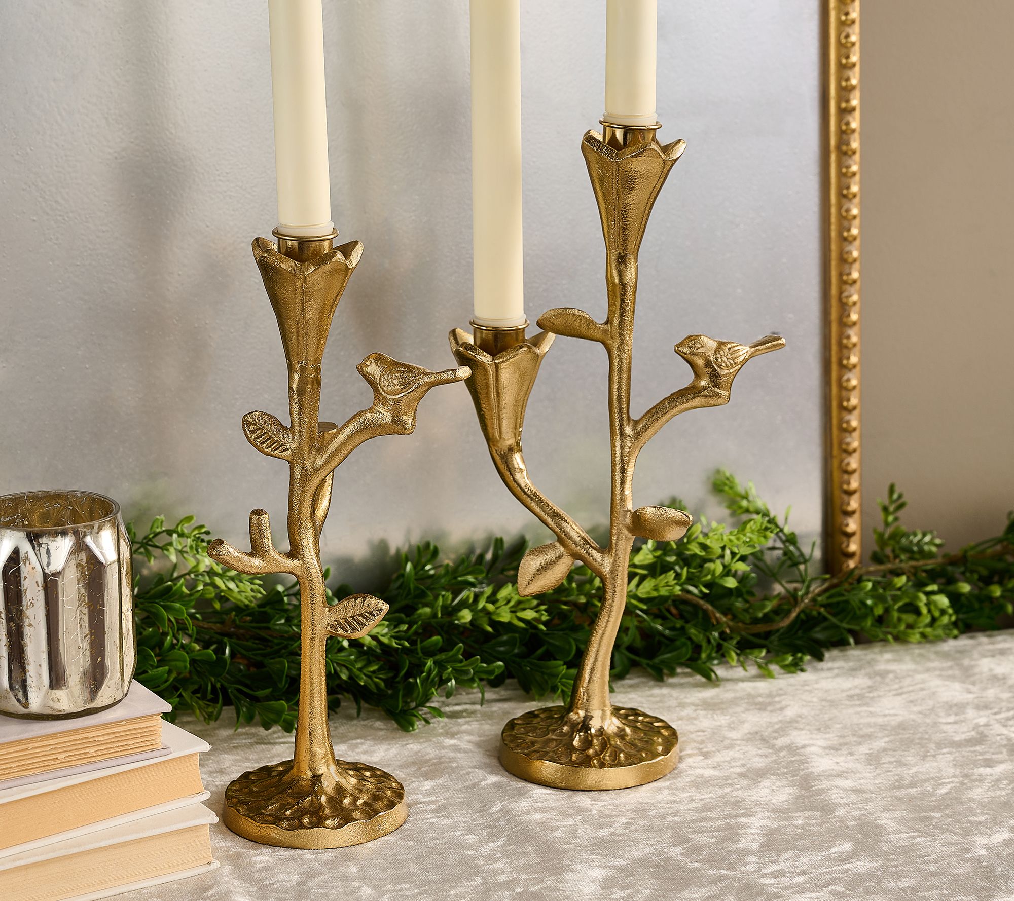 Home Reflections Set of 2 Woodlands Candle Holders