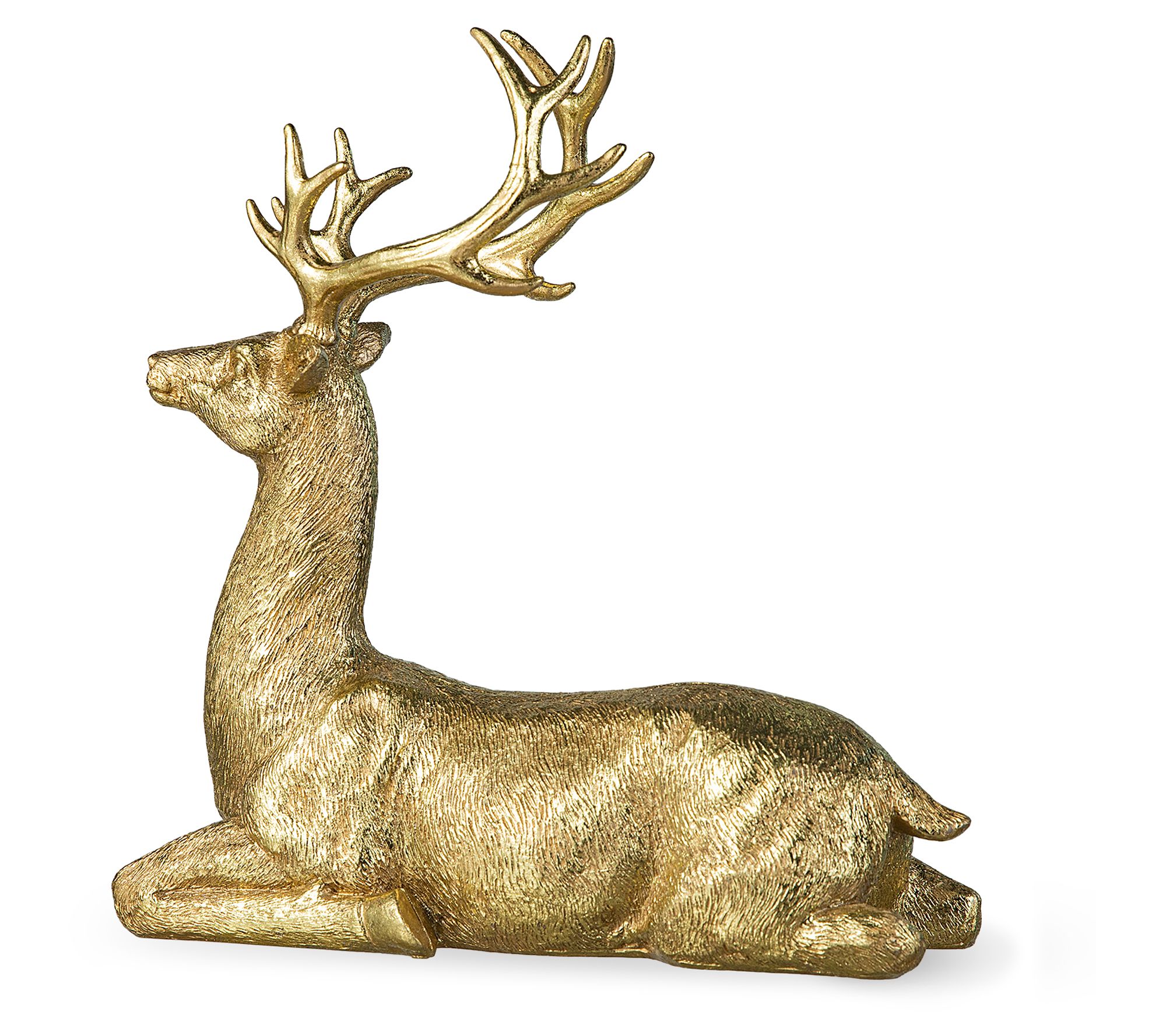 Glitzhome 11'' Resin Christmas Sitting ReindeerTable Decor