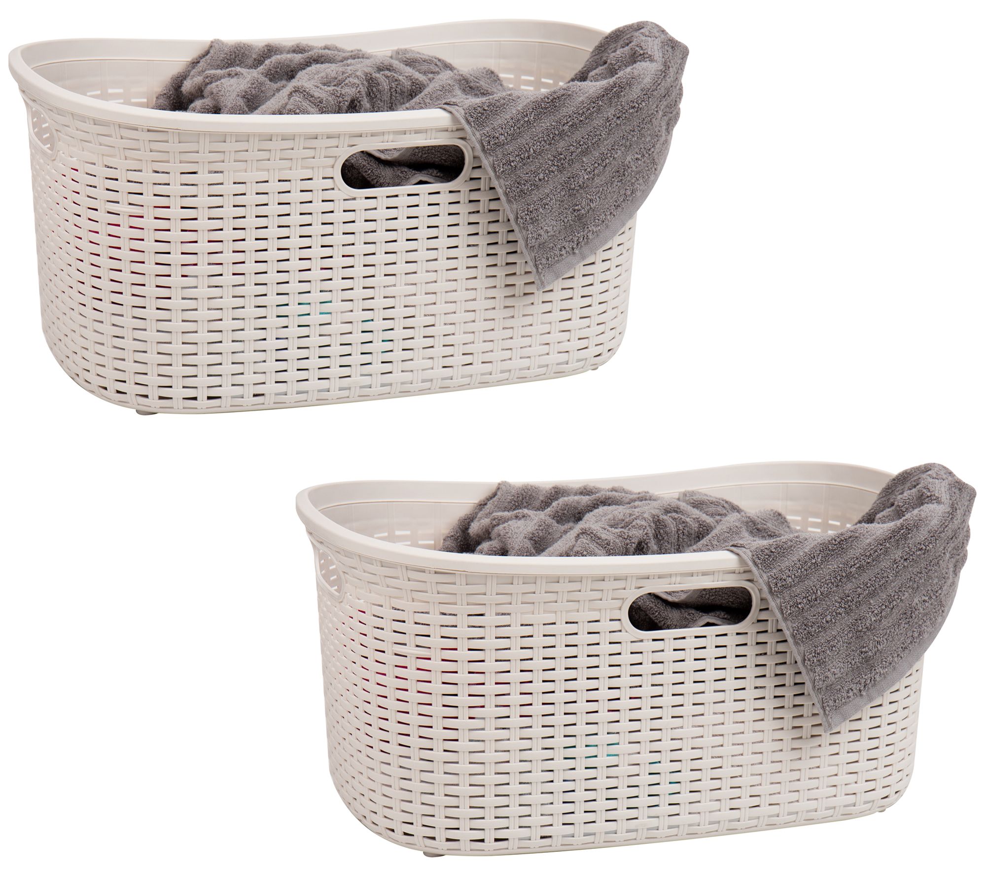 Mind Reader 40L Set of 2 Wicker Laundry Baskets