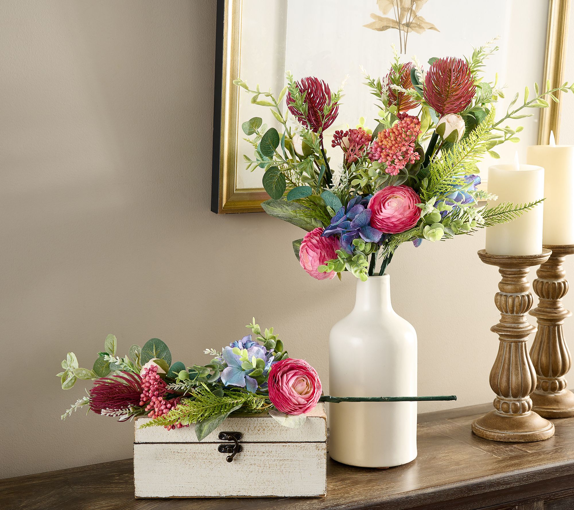 Set of 4 Rose, Ranunculus and Hydrangea Picks by Valerie