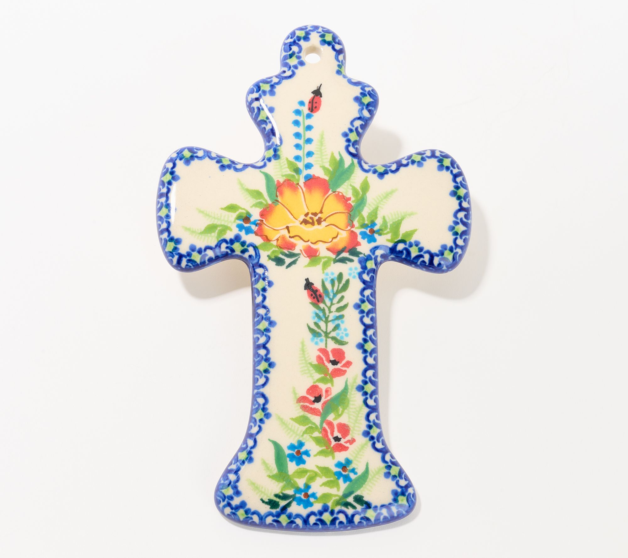 Lidia's Polish Pottery Hand Painted Cross