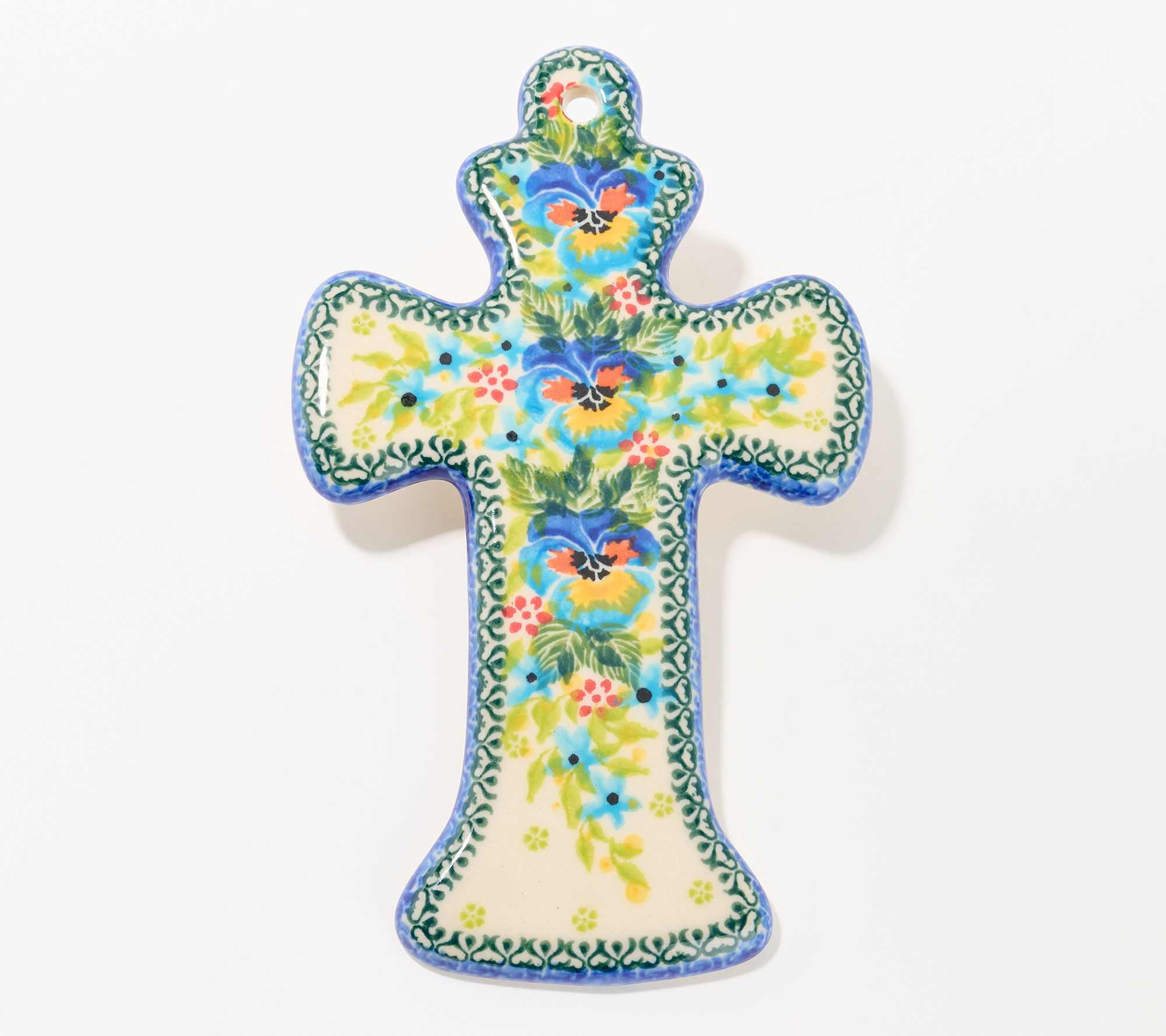 Lidia's Polish Pottery Hand Painted Cross