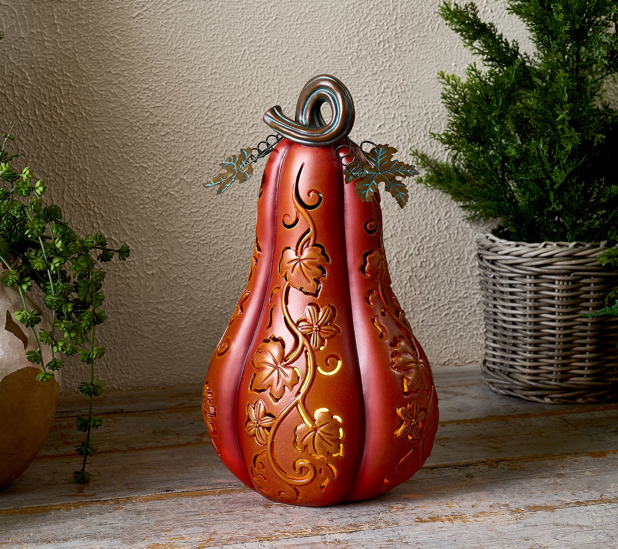 "As Is" Indoor/ Outdoor 19" Illuminated Oversized Gourd - Valerie