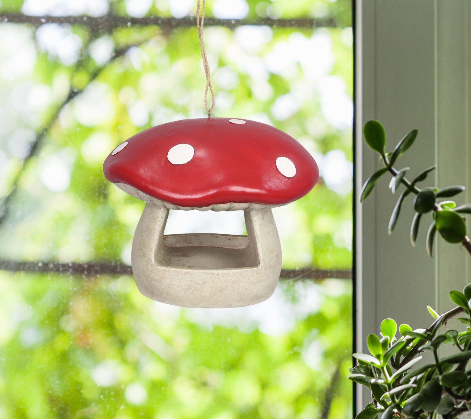 Young's Resin Mushroom Forest Bird Feeder