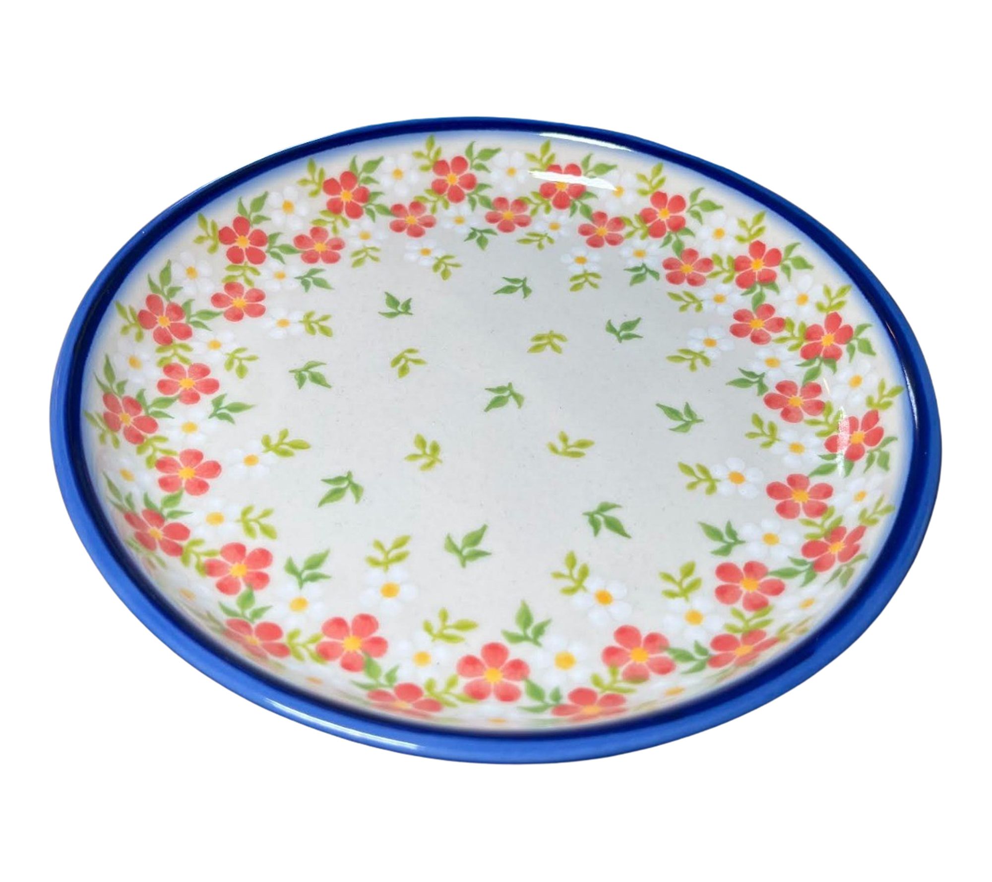 Lidia's Polish Pottery 8-in Lunch Plate with Lip