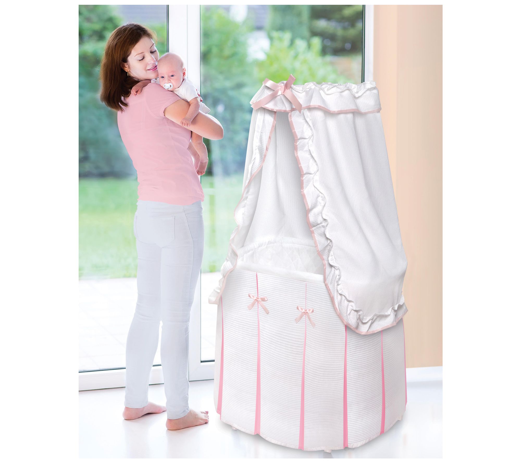 Badger Basket Majesty Baby Bassinet with Canopy