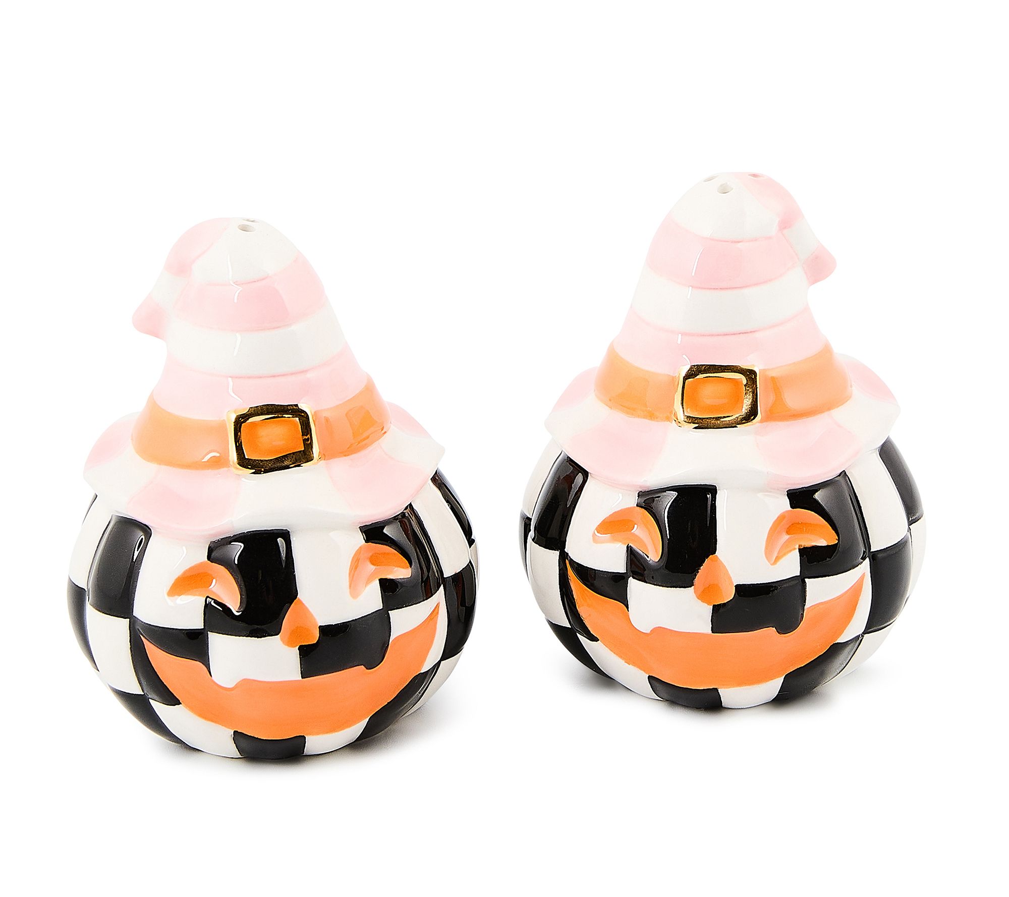MacKenzie- Childs Halloween Happy Jack Salt & Pepper Shakers