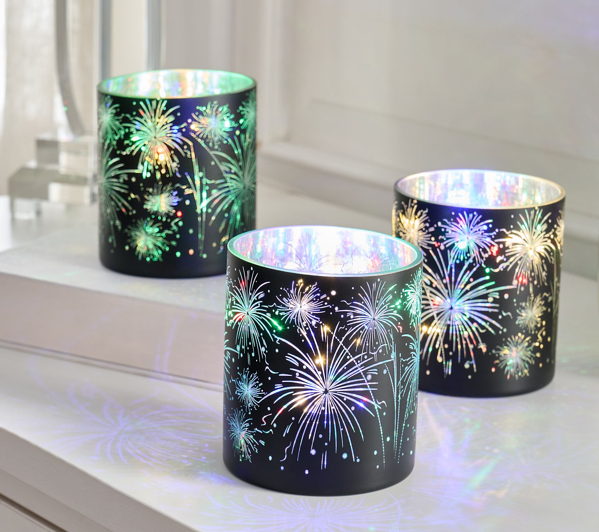 "As Is" Set of 3 Celebration Fireworks Mini Hurricanes by Valerie