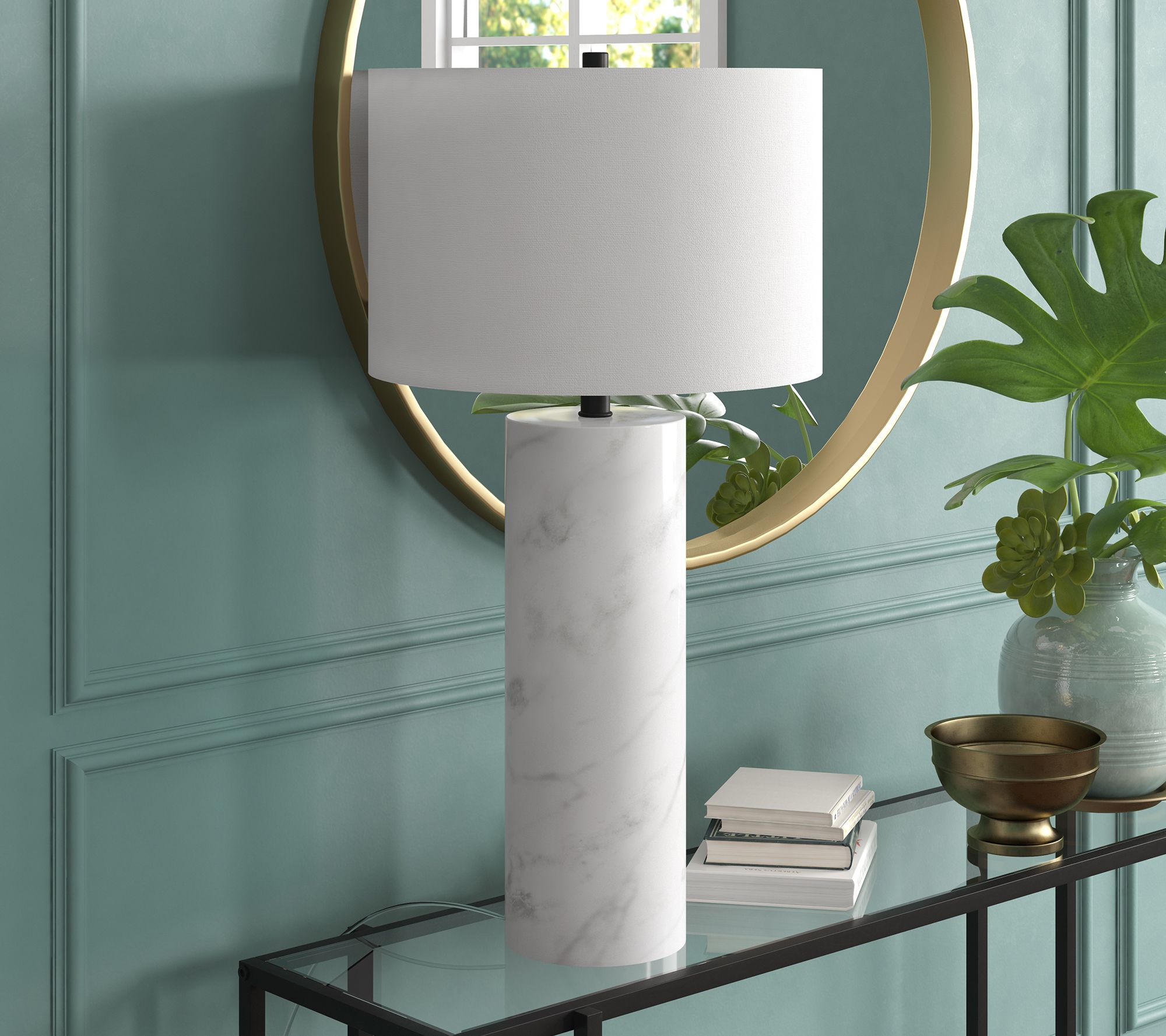 Hudson&Canal Elise 30" Tall Table Lamp withFabric Shade