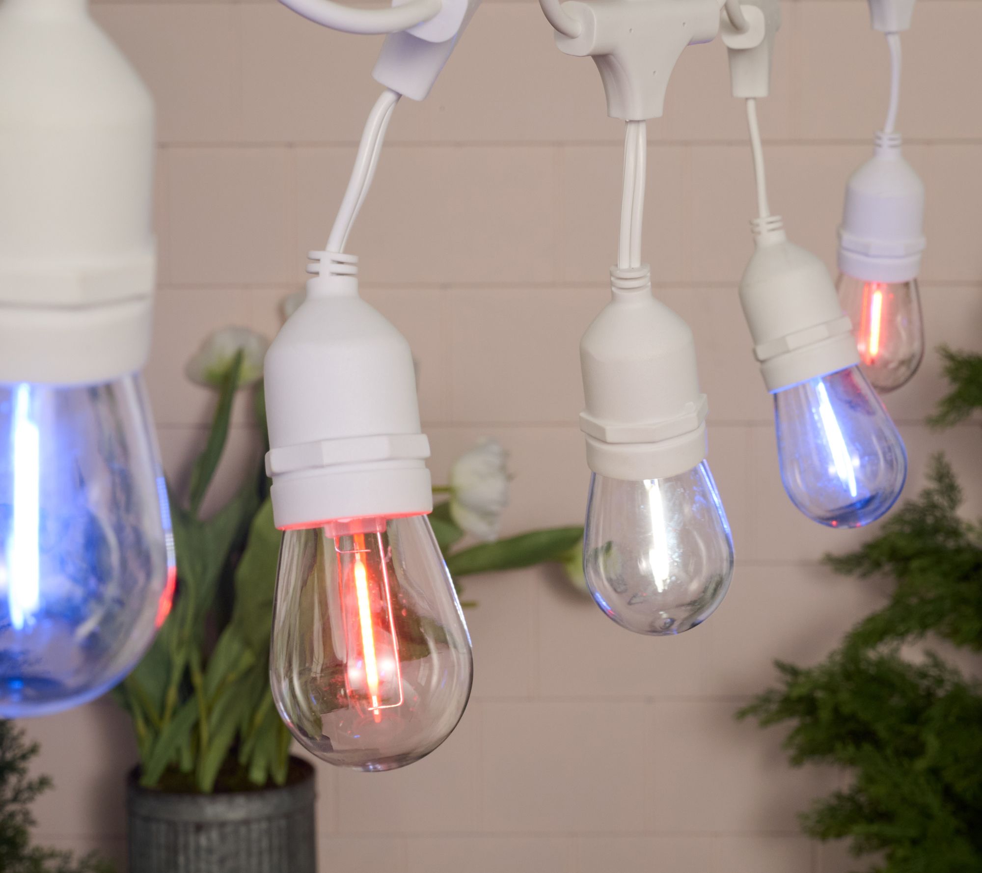 "As Is" Martha Stewart 20' Patriotic Color Flip Bistro Lights