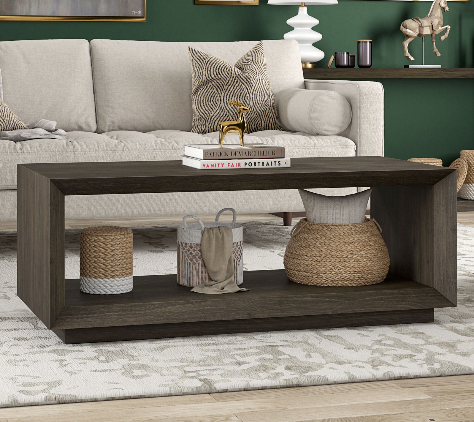 Hudson&Canal Tannen 48" Wide Rectangular CoffeeTable