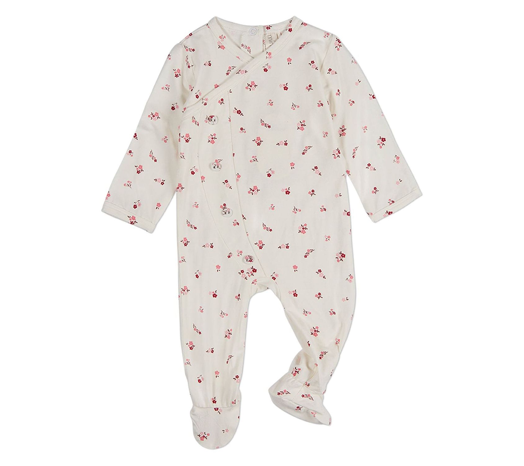 mimi❣️ MiniMoi Baby Blissful Blossoms Crossover Neckline Footie