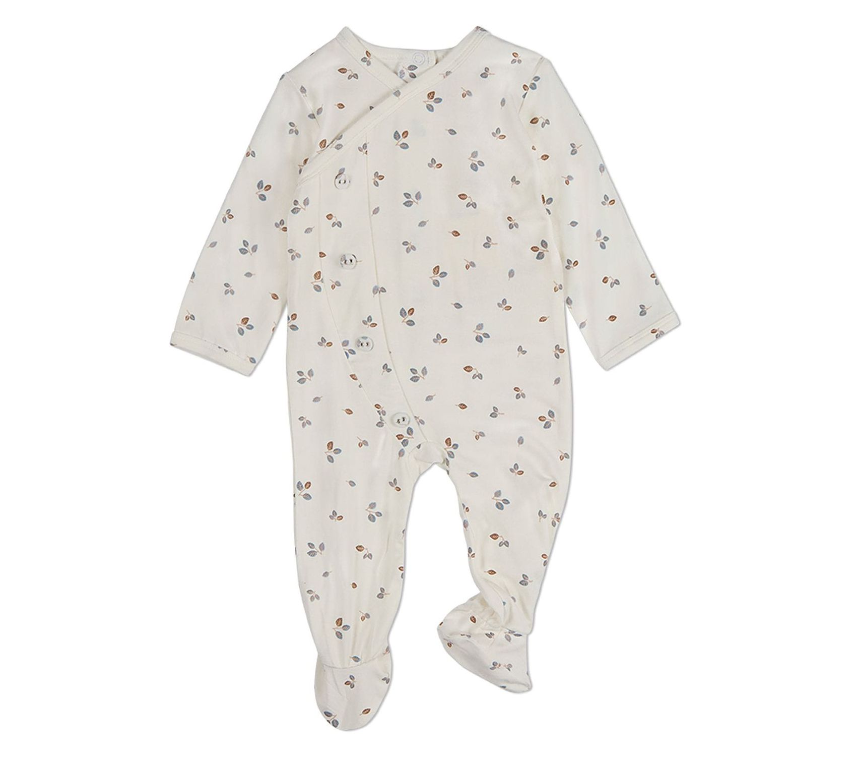 MiniMoi Baby Blissful Blossoms Crossover Neckli ne Footie