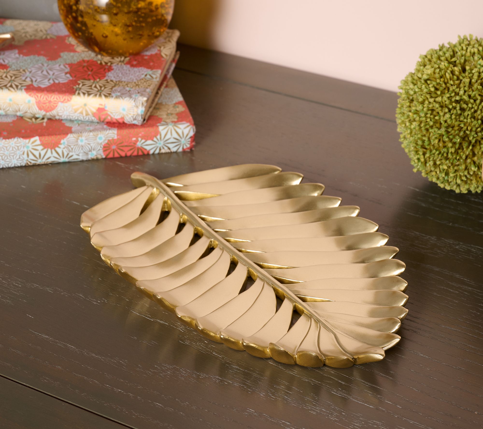 11" Palm Leaf Decorative Tray by Kim Gravel