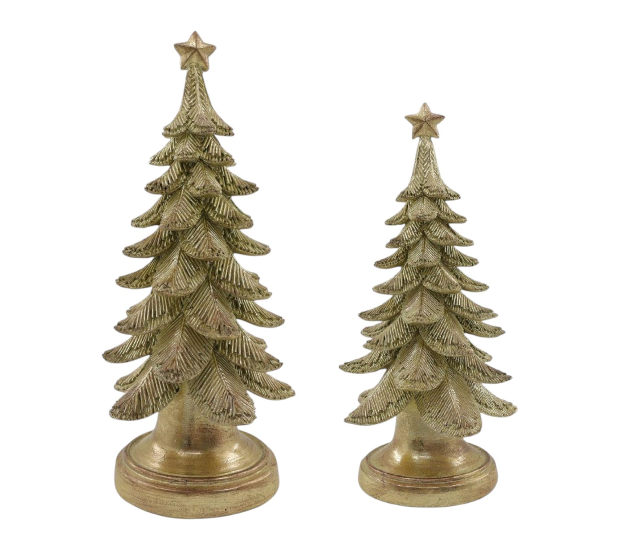 RC Home Decor Set of 2 Gold Christmas Tree Figu rines