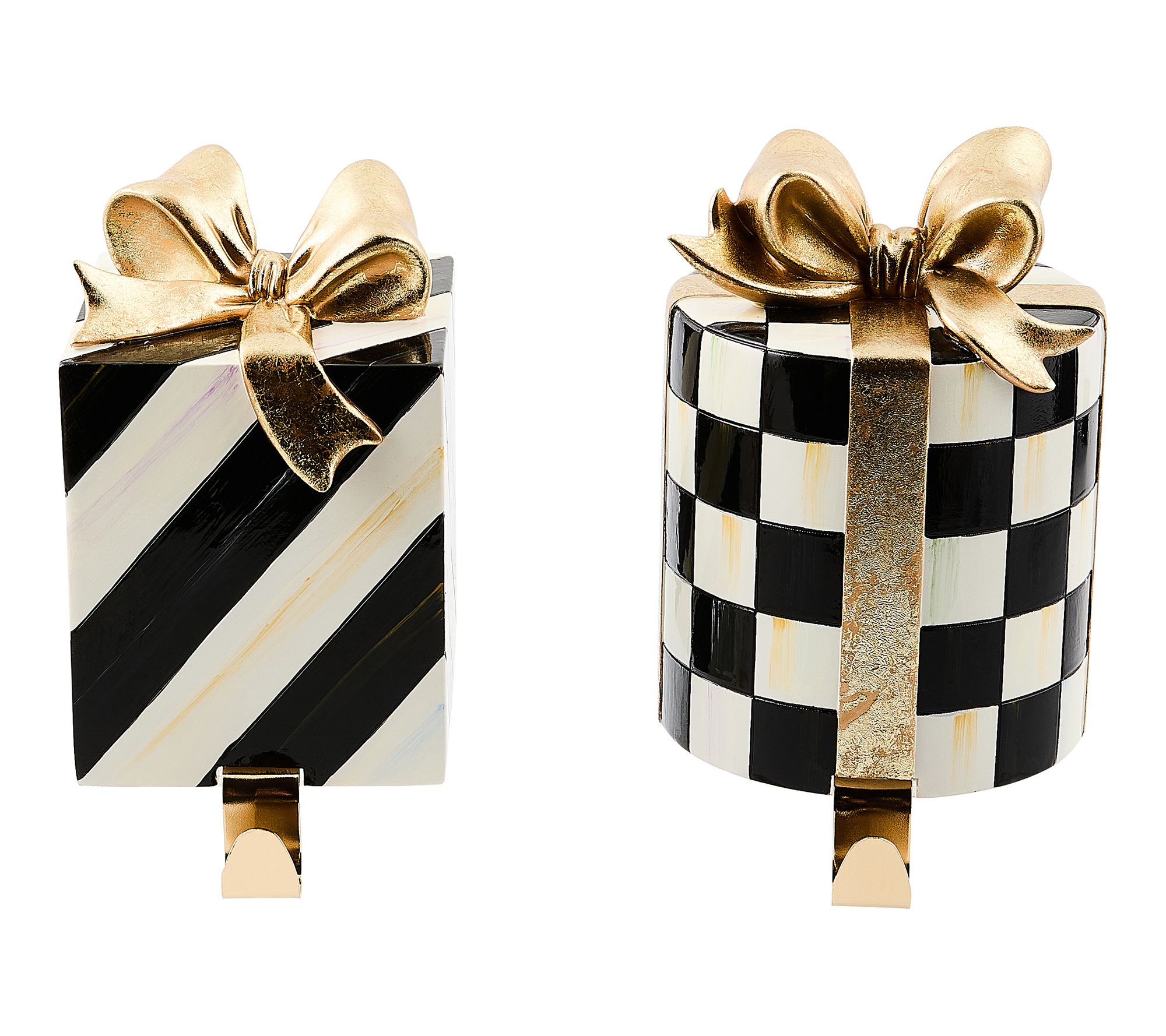 MacKenzie-Childs Gift Box Stocking Holders, Set of 2 - QVC.com