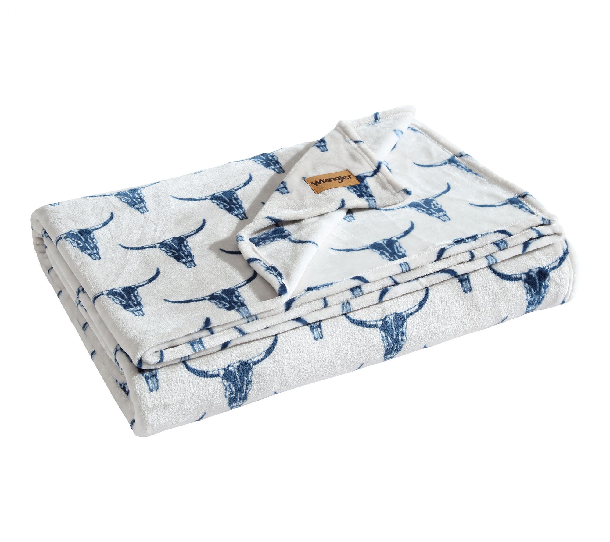 Wrangler Steer Head Blue Ultra Plush Fleece F/QBlanket