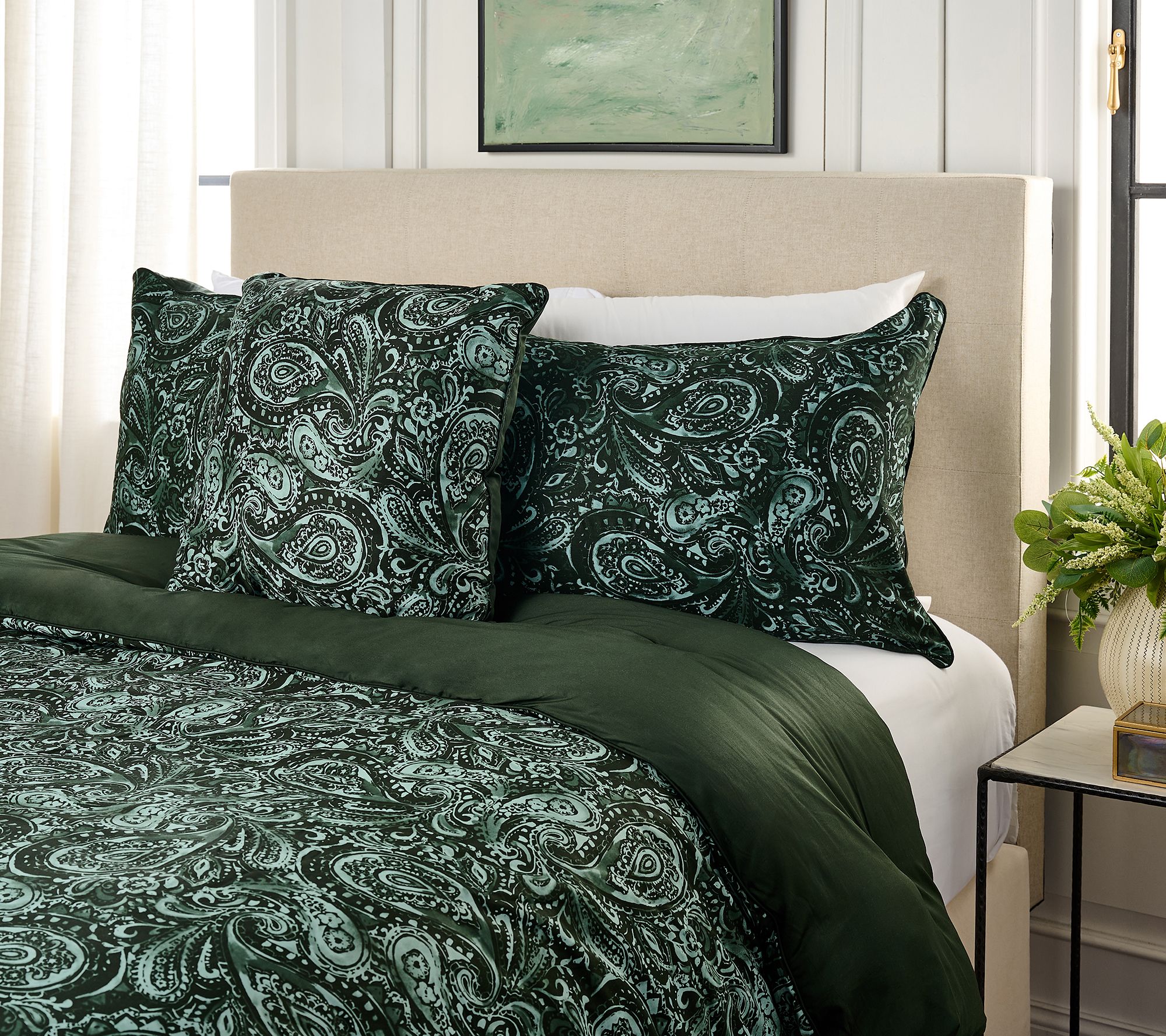 "As Is" Northern Nights Paisley Comforter 4-pc Set - King