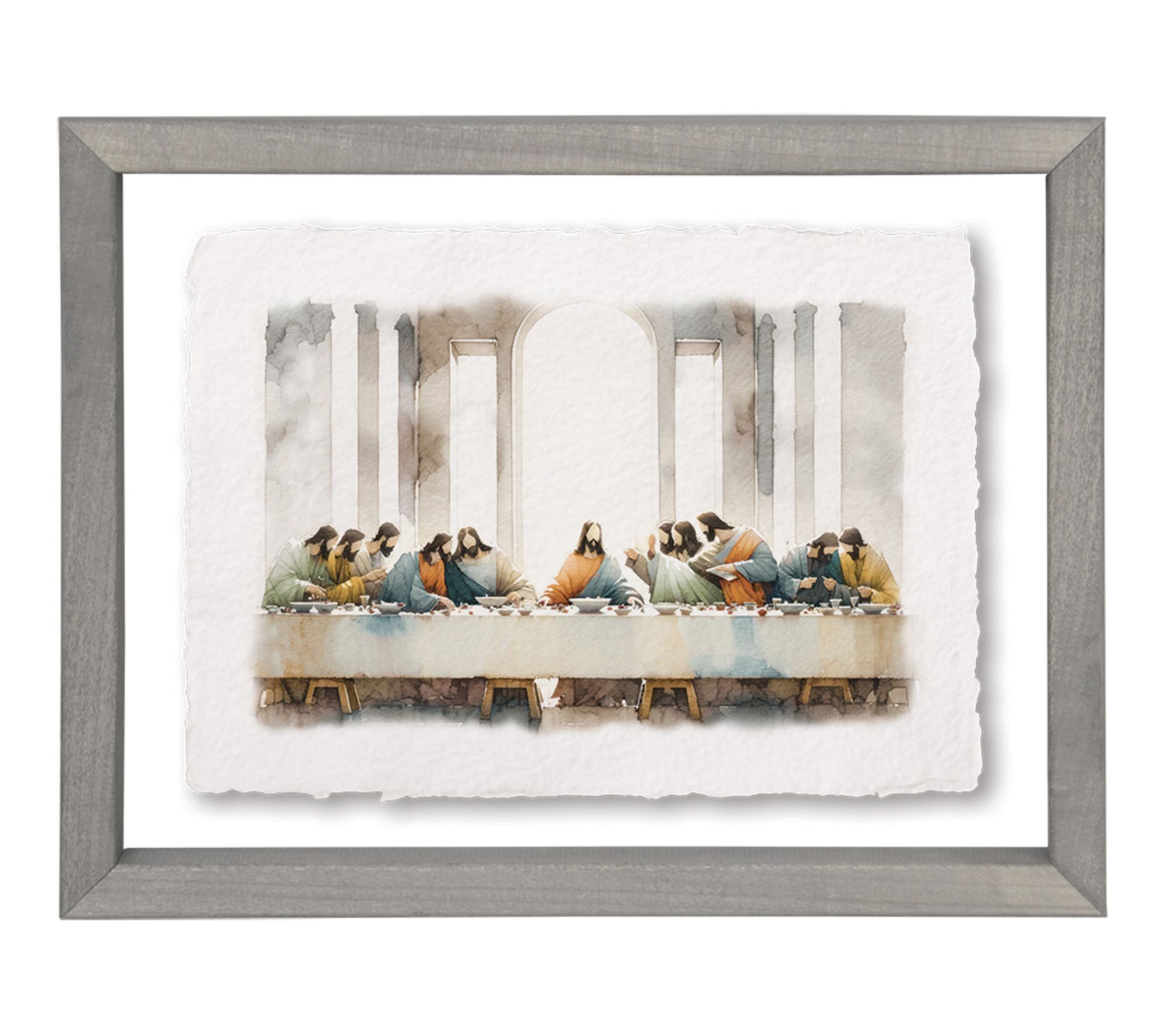 Sincere Surroundings 14" Last Supper Art Floating Frame Art