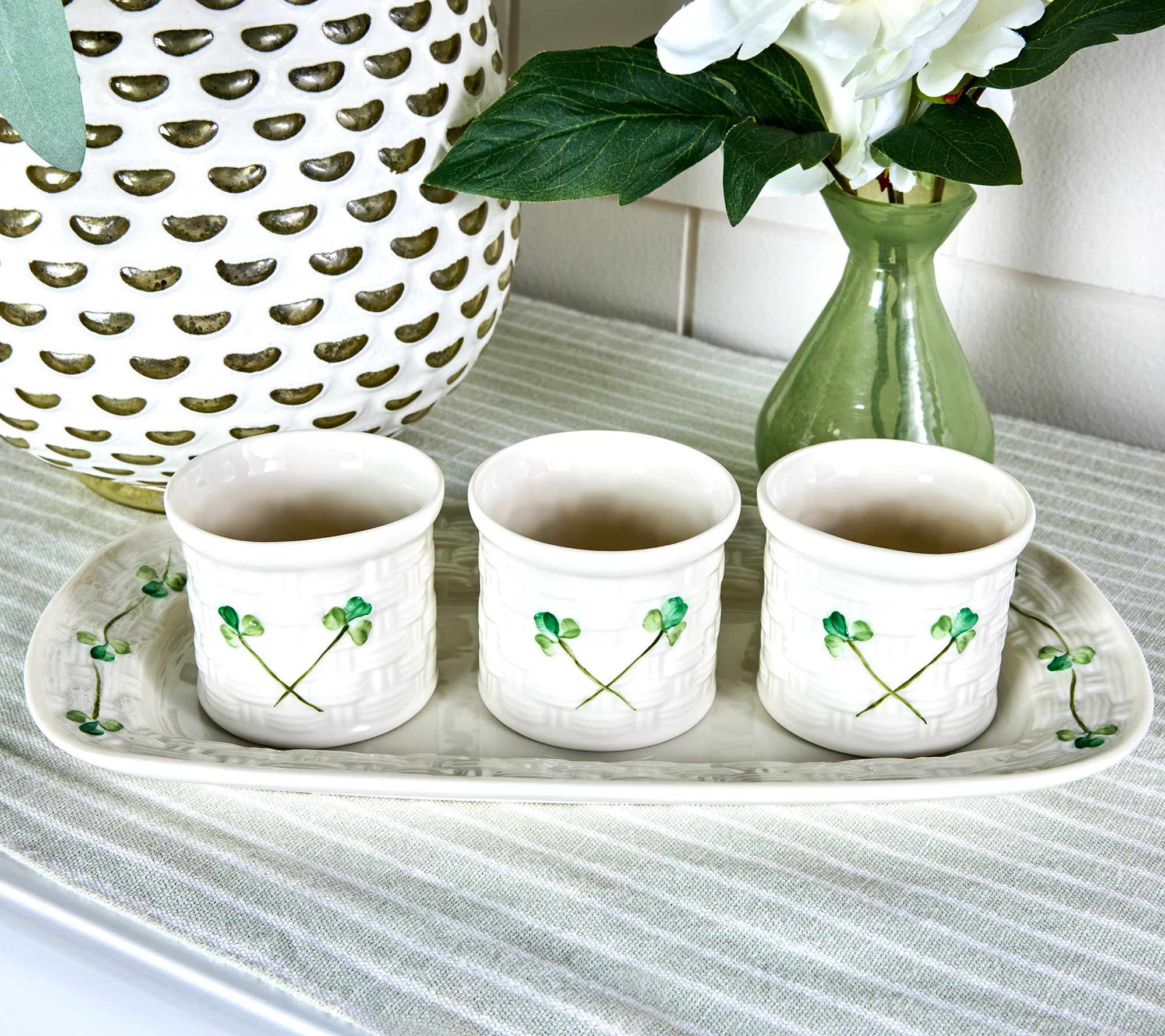 Belleek Pottery 4-Piece Entertaining Set