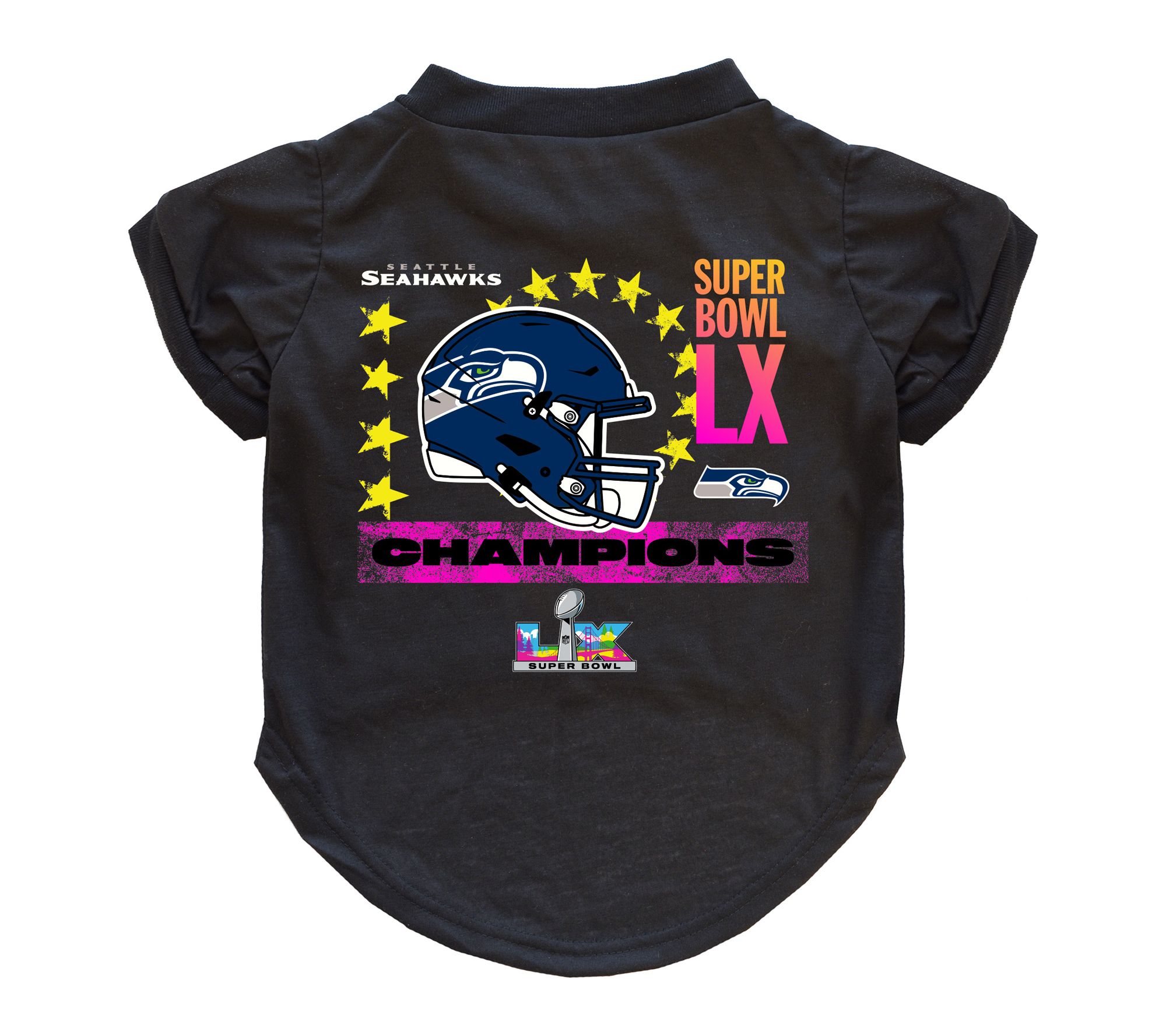 Littlearth Seahawks Super Bowl LX Champs Pet T-Shirt
