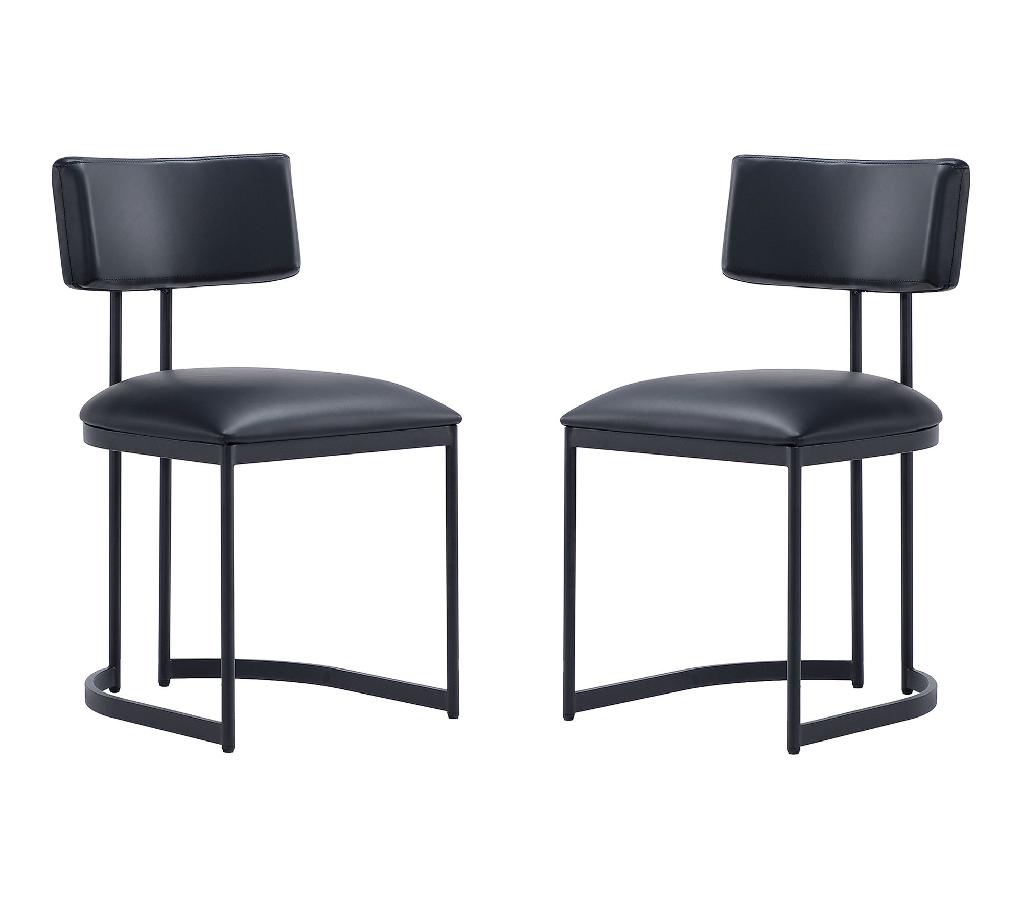 Manhattan Comfort Juno Vegan Leather Side Chair- Set of 2 | QVC