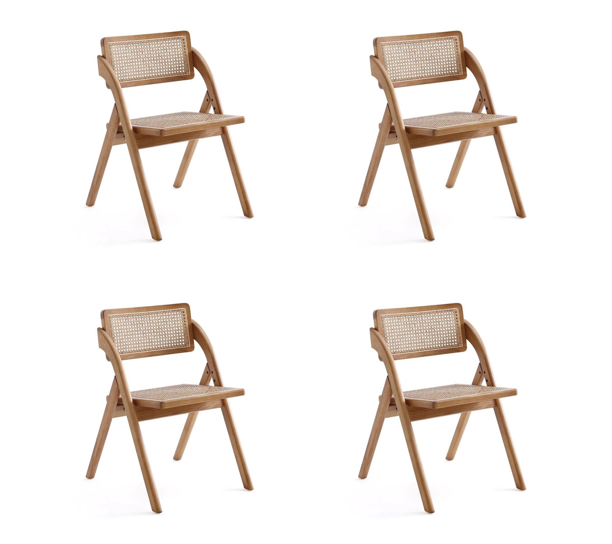 Manhattan Comfort Lambinet Wood Folding Chair -Set of 4