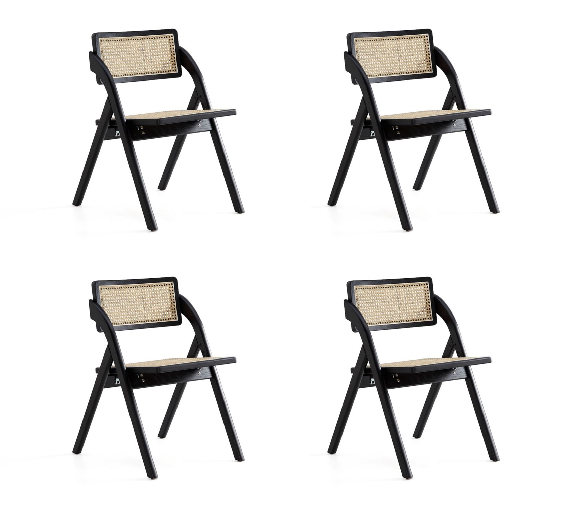 Manhattan Comfort Lambinet Wood Folding Chair -Set of 4